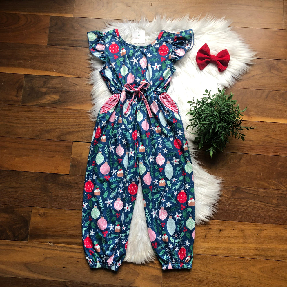 A Pink Christmas V-Back Jumpsuit Set