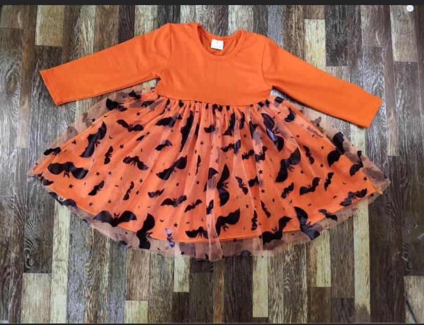 Orange Bat Tulle Dress