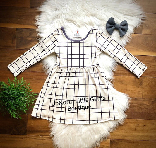 Farmhouse Pinstripe Plaid Dress