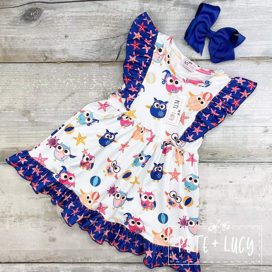 Owl Short Sleeve Dress