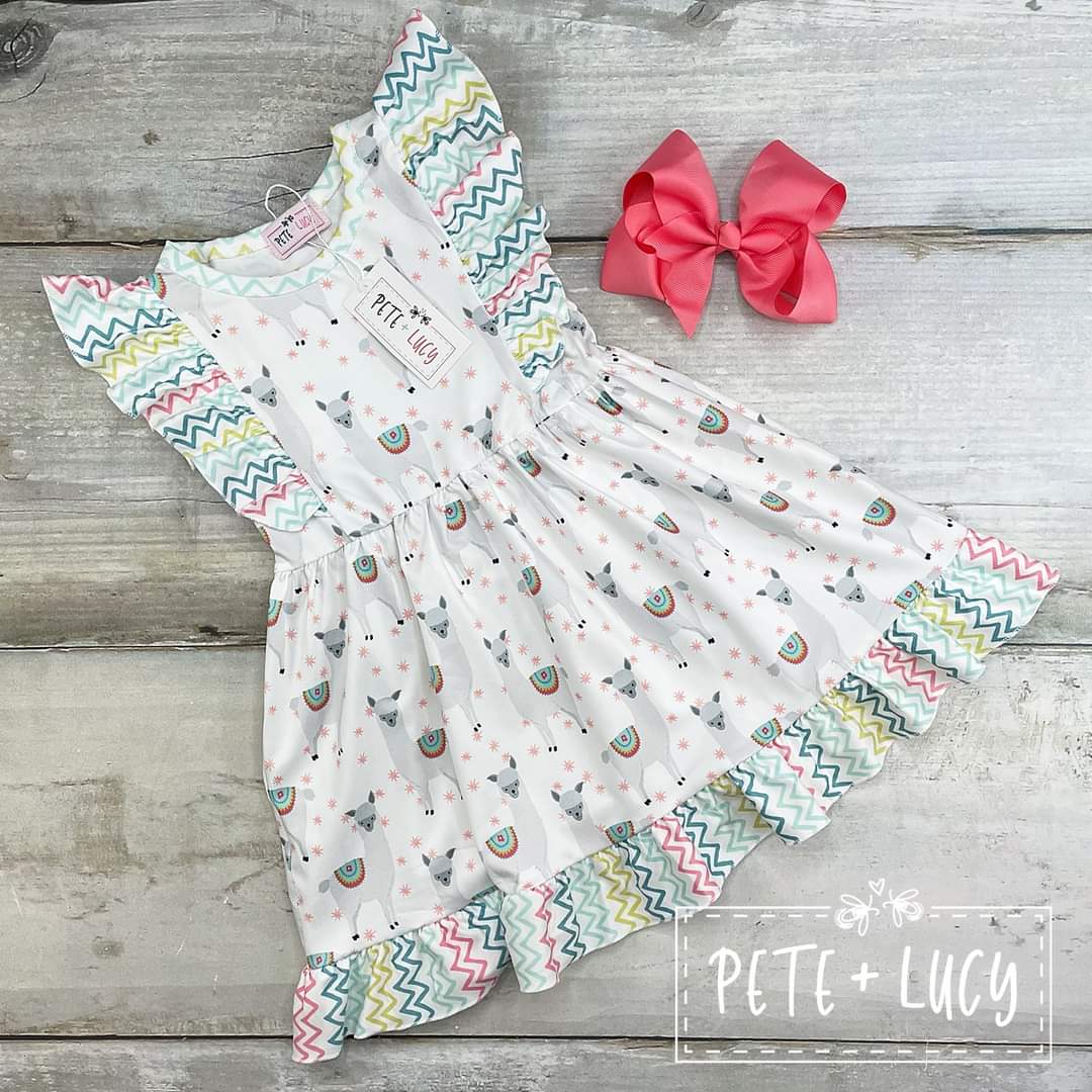 Llamas Short Sleeve Dress