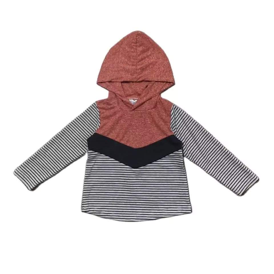 Rust Striped Hoodie