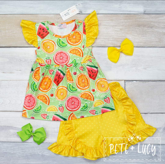Tropical Fruit Short Set