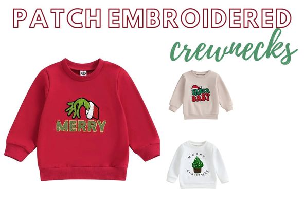 Merry Grinch Christmas Patch Crewneck