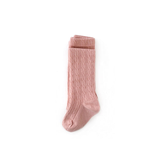 Blush Cable Knit Tights