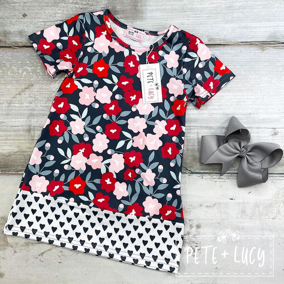 I Love Poppies Short Sleeve Dress